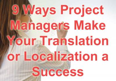 Woman writing on board, red text overlay, photo style, "9 Ways Project Managers..."