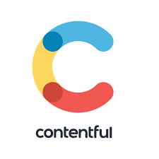 Colorful "C" logo with blue, yellow, red; text reads "contentful" below.