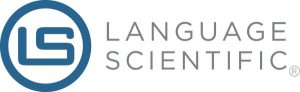 Blue and gray logo featuring "LS" and "Language Scientific" text, digital design.