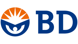 BD logo featuring blue and orange emblem with stylized sunburst design.