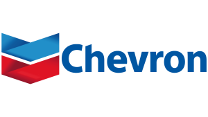 Chevron logo with blue and red chevrons, bold blue text on white background.