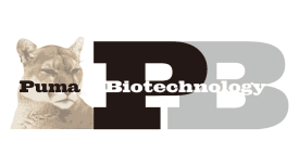Puma Biotechnology logo featuring a puma image with bold "PB" text.